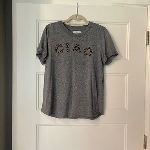 “Ciao” t-shirt with leopard print script